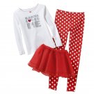CARTER'S Girl's Size 5 SANTA LOVES ME 3-Piece Pajama TUTU Set, NEW