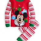 DISNEY MICKEY MOUSE Size 3 Christmas Presents Holiday Pajama Pants Set, NEW