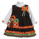 BONNIE JEAN Girl's Size 6 THANKSGIVING TURKEY Dot Dress Set, NEW