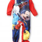 DISNEY MICKEY MOUSE BORN TO ROCK Boy's 4T Fleece Footed Pajama Sleeper