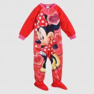 DISNEY MINNIE MOUSE Size 2T Red Hearts Pajama Sleeper, NEW