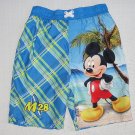 DISNEY Boy's Size 4T MICKEY MOUSE Tropical Island Swim Shorts, Suit, NEW