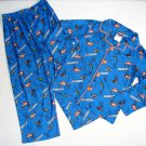 DISNEY PLANES DUSTY Boy's Size 4/5 Flannel Coat Pajama Set, NEW