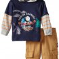 THOMAS And Friends Boy's Size 24 Months Hooded Shirt, Pants Outfit, NEW