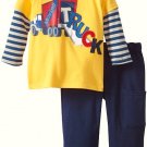 SESAME STREET Boy's Size 18 Months Moving TRUCK Shirt Pants Outfit, NEW