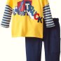 SESAME STREET Boy's Size 18 Months Moving TRUCK Shirt Pants Outfit, NEW