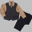 JONATHAN STRONG Boy's Size 4T Plaid Checkered Vest Red Suit Set, NEW