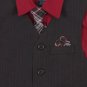 JONATHAN STRONG Boy's Size 3T Pinstripe Vest Red Shirt Suit Set, NEW