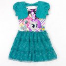 MY LITTLE PONY Girl's Size 4 Teal Tutu Dress with Attached Shrug, NEW