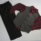 NAUTICA Boy's Size 4T/4 Gray Vest, Red, Black 4-Piece Suit Set, NEW