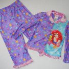 DISNEY Girl's 4T LITTLE MERMAID ARIEL FLOUNDER Flannel Coat Pajama Set, NEW