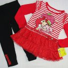 STRAWBERRY SHORTCAKE Girl's 3T Dress Tunic Leggings Outfit, Set, NEW