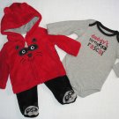 LITTLE WONDER'S 0-3 Months RACCOON Fleece Jacket, Outfit, Pants Set, NEW