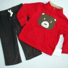 CARTER"S Boy's Size 18 Months BEAR Fleece Faux Sherpa Pullover, Pants Set, NEW