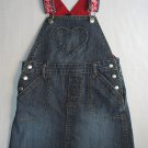 GAP STRETCH Girl's Size 5 Toddler Valentine's Heart Blue Denim Dress Jumper