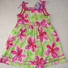 BLUEBERI BOULEVARD Girl's Size 5 Fuschia Pink, Green Floral Sundress, Dress, NEW