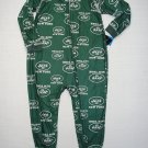 NFL NEW YORK JETS Boy's Size 3T Green Footed Pajama Sleeper, NEW