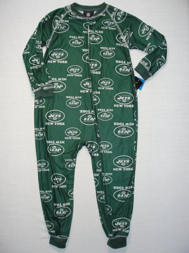 NFL NEW YORK JETS Boy's Size 3T Green Footed Pajama Sleeper, NEW