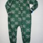 NFL NEW YORK JETS Boy's Size 3T Green Footed Pajama Sleeper, NEW