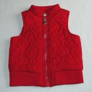 KOALA KIDS Girl's Size 24 Months 2T Red Heart Quilted Zipper Jacket Vest