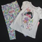 KIDTOPIA Girl's 3T DIVA Girl Puppy and Butterfly Shirt and Capri Pants Set, NEW