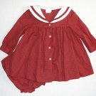 C.I.CASTRO Girl's Size 18 Months Red Green Plaid Sailor Bib Dress Bloomers Set