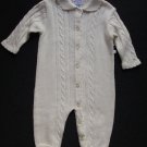 ALL MINE Girl's Size 3-6 Months Ivory Cable Knit Sweater Romper, One-Piece, NEW