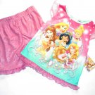 DISNEY PRINCESS Girl's Size 3T Pajama Shorts Set, Belle, Jasmine, Cinderella NEW