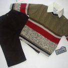 BOYZ By NANNETTE Boy's 12 Months Dress Shirt, Sweater, Corduroy Pants Set