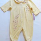 CARTER'S Girl's 3 Months Yellow Floral Footed Romper, One-Piece, NEW