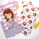DISNEY SOFIA THE FIRST Girl's Size 4T 4-Piece Pajama Shorts Set