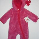 GIGGLE BABY Girl's 0-3 Months Lined Pink Faux SnowSuit Pram