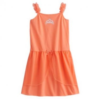 CARTER'S Girl's Size 4-5 Peach Princess Tiara Tulle Nightgown, Pajama