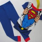 DC COMICS Boy's Size 4 SUPERMAN Costume Short-Sleeved Pajama Top Pants Set