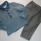FIRST IMPRESSION Boy's 24 M Suspenders Shirts SKULL Gray Pants Outfit Set