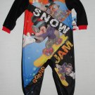 DISNEY MICKEY Boy's 5T Snow Boarding Fleece Pajama Sleeper