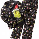 DR. SEUSS THE GRINCH Boy's Size 4 Flannel Coat Pajama Set