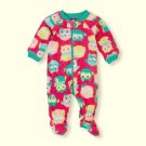 THE CHILDREN'S PLACE Girl's 3T Pink Owl Fleece Footed Pajama Sleeper