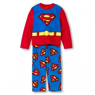 SUPERMAN Boy's Size 8 Fleece Pajama Pants Set, NEW