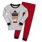 CARTER'S Boy's Size 5 Reindeer in Fair Isle Hat, Striped Pajama Pants Set, NEW