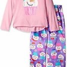 Girl's Size 4/5, 6/6X OR 7/8 Cupcake Snowman Satin Pj Pants Pajama Set