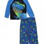 Boy's Size 8 Blue T-Rex Dinosaur Polyester Jersey Pajama Set