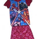 Marvel Boy's Size 4/5, 6/7 OR 8 Superheroes Spidey, Avengers Pajama Shorts Set