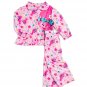Girl's Size 4T Trolls Polly and Floral Pink Flannel Coat Pajama Set
