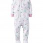 Toddler Girl's Size 4T OR 5T Cotton White Butterfly Footed Pajama Sleeper