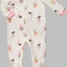 CARTER'S Girl's Size 3T White FAIRY Micro-Fleece Footed Pajama Sleeper