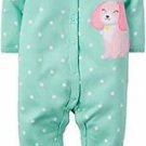 Carter's Baby Girl's Newborn Mint Green Puppy Dot Pajama Sleeper, Footie