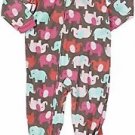 CARTER'S Girl's Size 5T ELEPHANT Fleece Footed Pajama Sleeper,