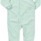 Carter's Girl's Size 24 Months Fleece Mint Green Dot Pajama Sleeper
