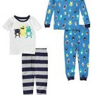 CARTER'S Boy's 3T 4-Piece Alien MONSTERS Cotton Pajama Set